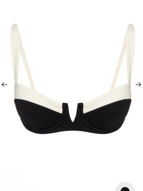 Monday Swimwear Clovelly Two-Tone Underwire Bikini Top - Black & Ivory